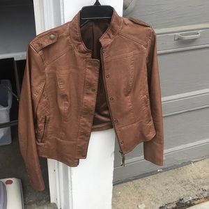 Brown leather jacket - Anthropologie